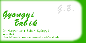 gyongyi babik business card