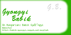 gyongyi babik business card